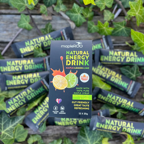 Mapleroo Lemon-Lime Natural Maple Energy Drink Box of 12 Sachets